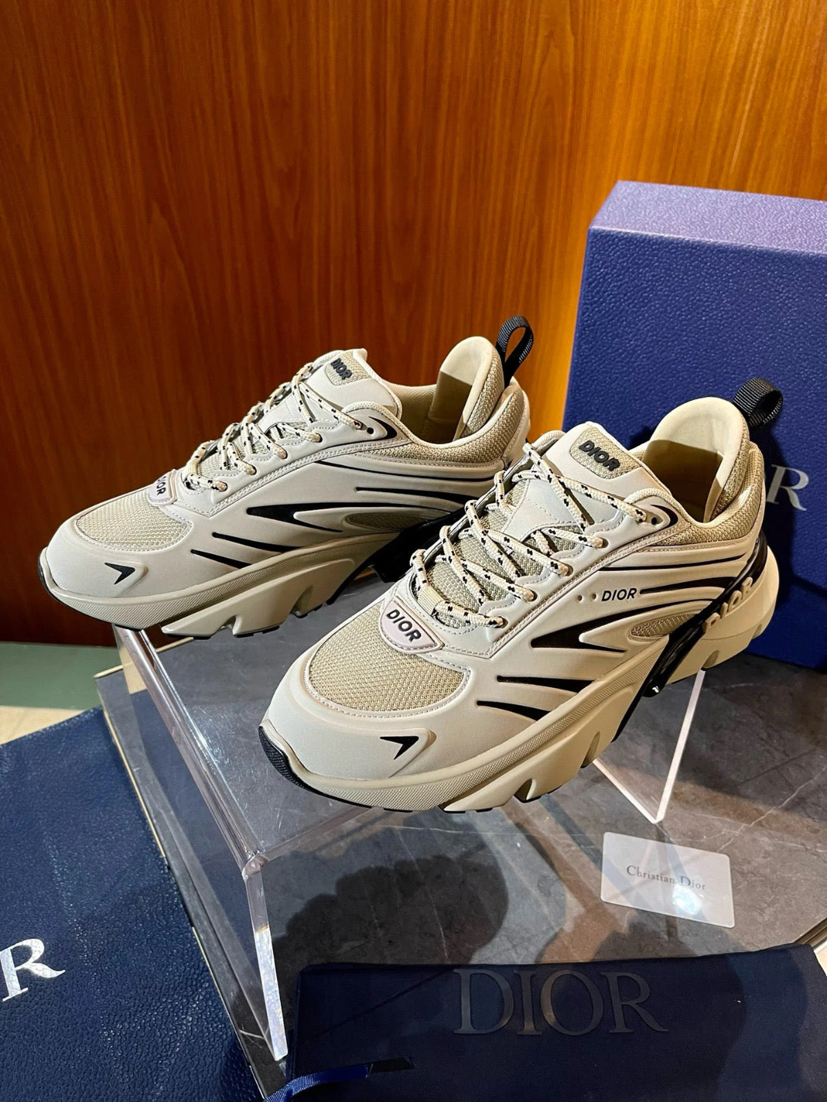SNEAKER DIOR B44 BLADE A MAILLE BEIGE 2025