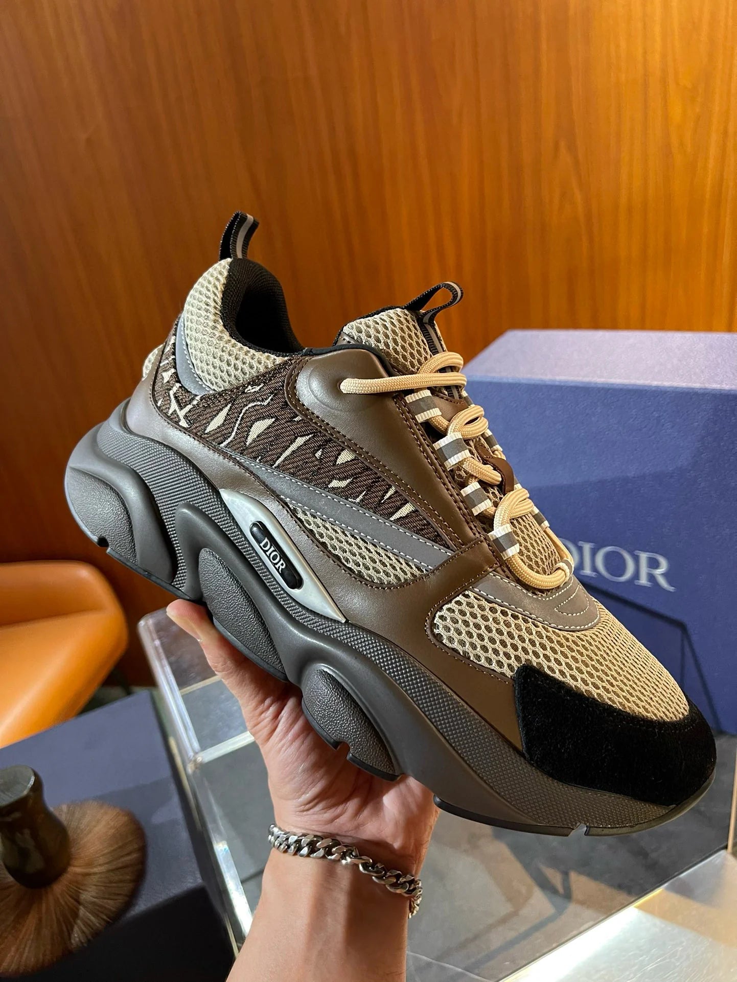 DIOR B22 SNEAKERS BROWN