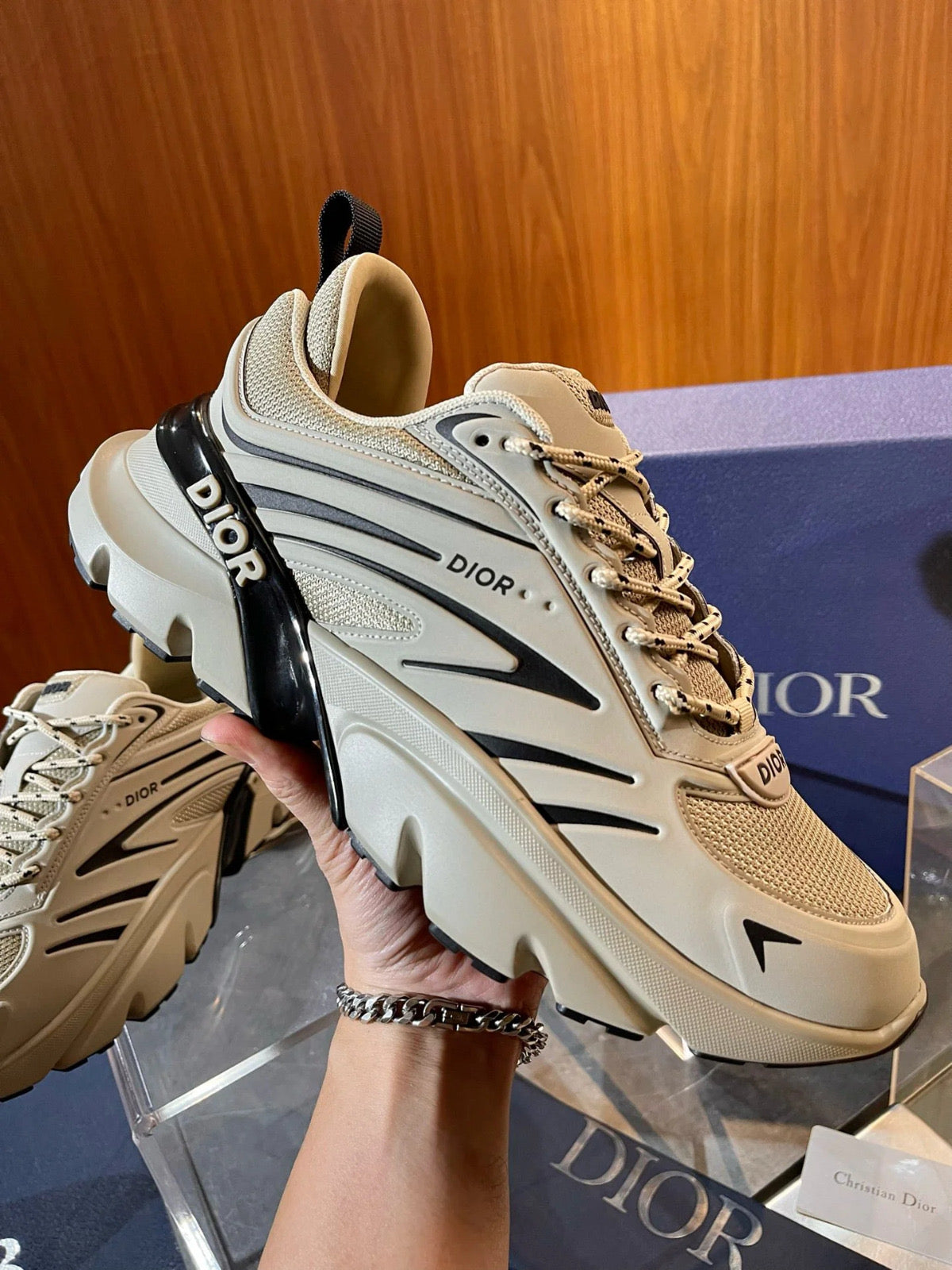 SNEAKER DIOR B44 BLADE A MAILLE BEIGE 2025